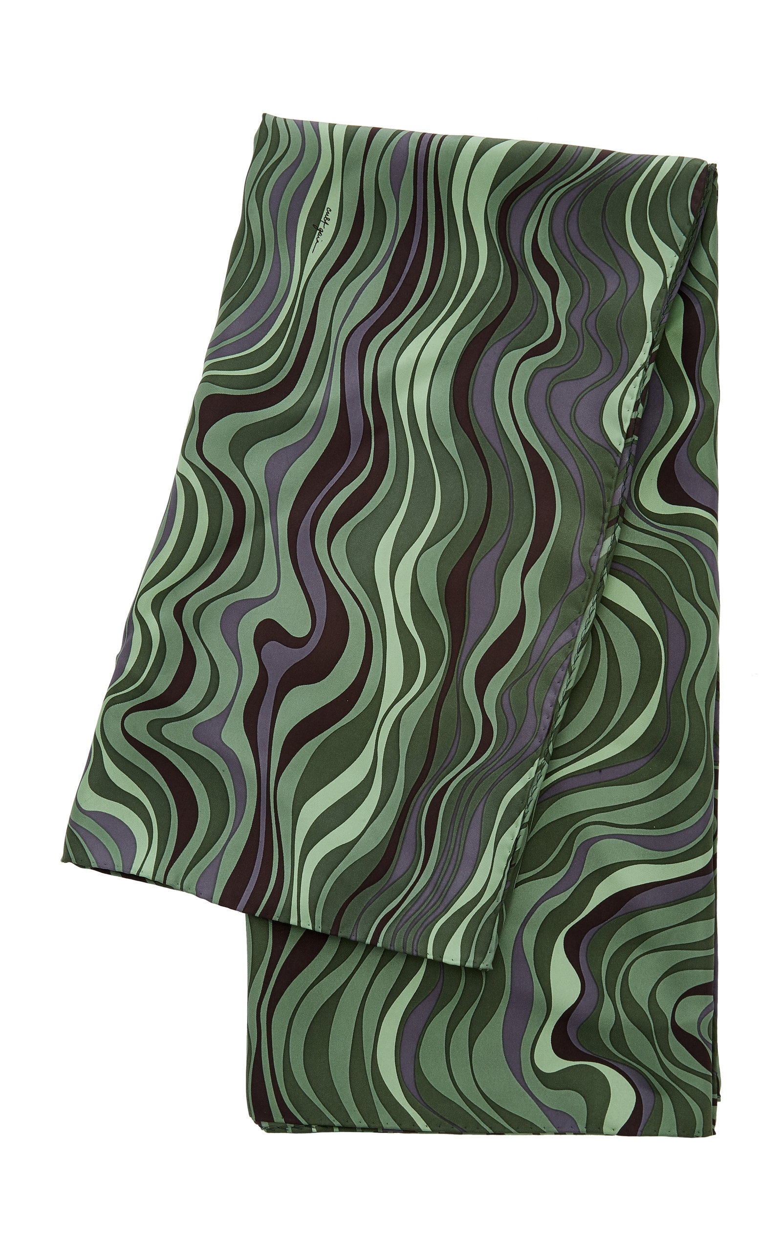 Gaia's Printed Silk Scarf green - 3