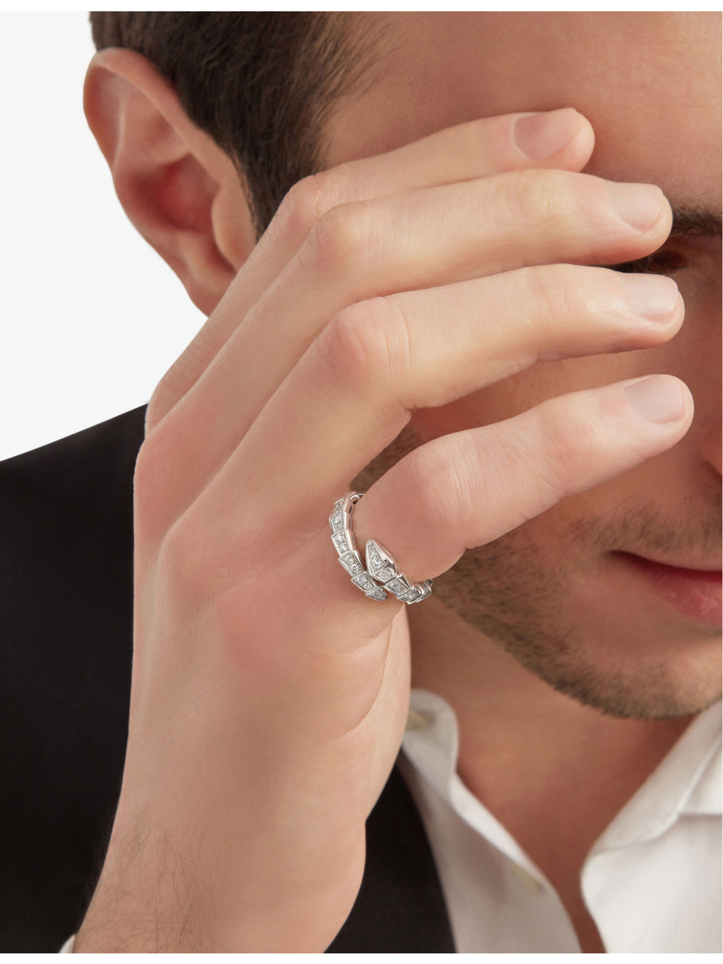 Serpenti 18kt white-gold and diamond ring - 5