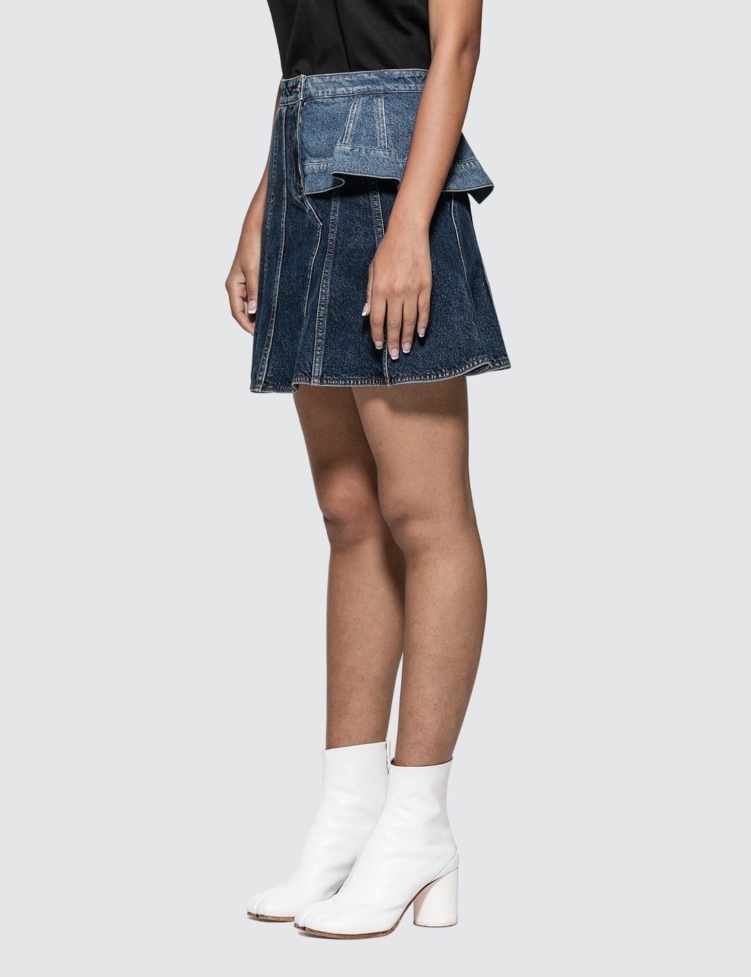 PIECED DENIM MINI SKIRT - 2