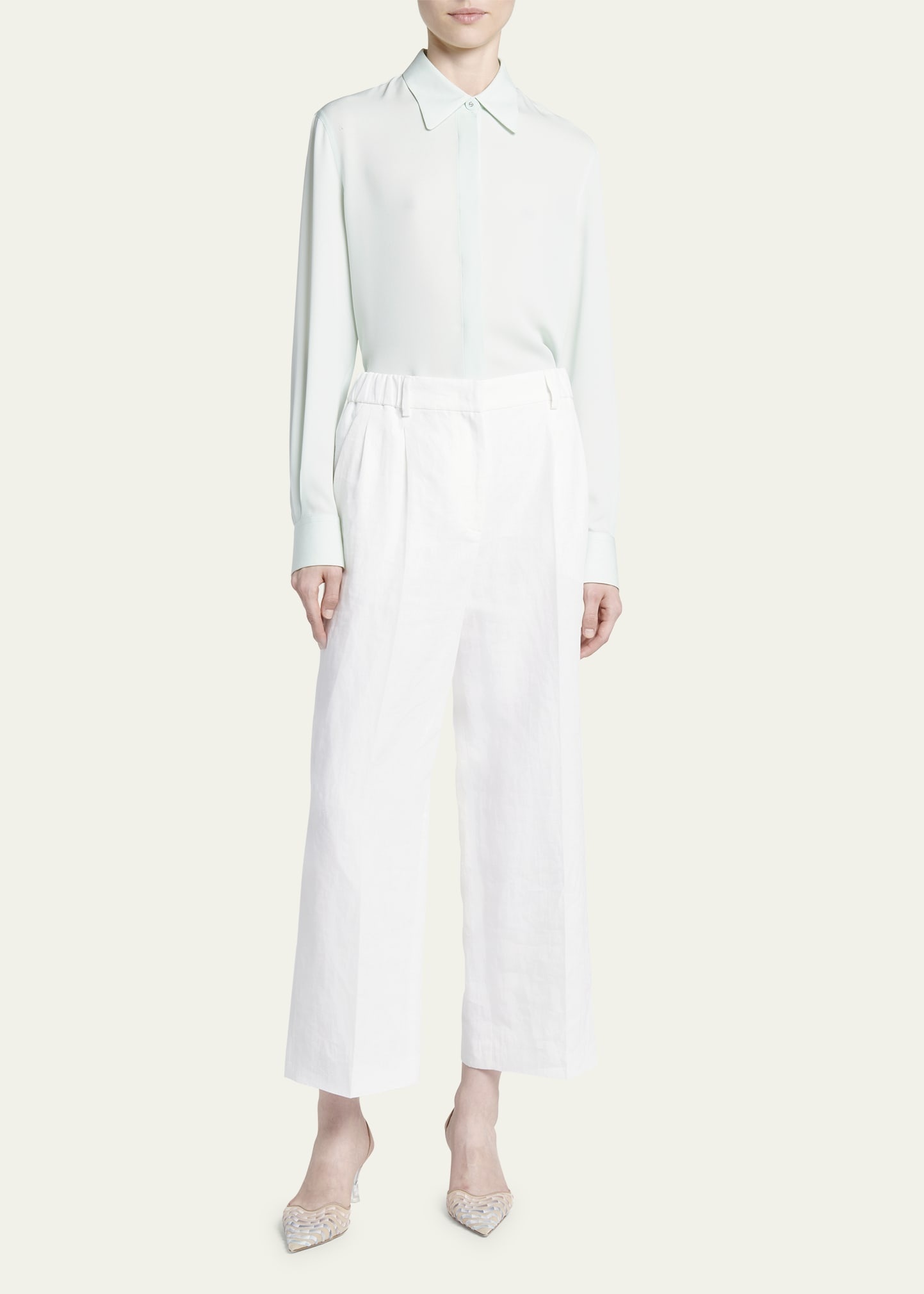 Linen Straight-Leg Trousers - 2