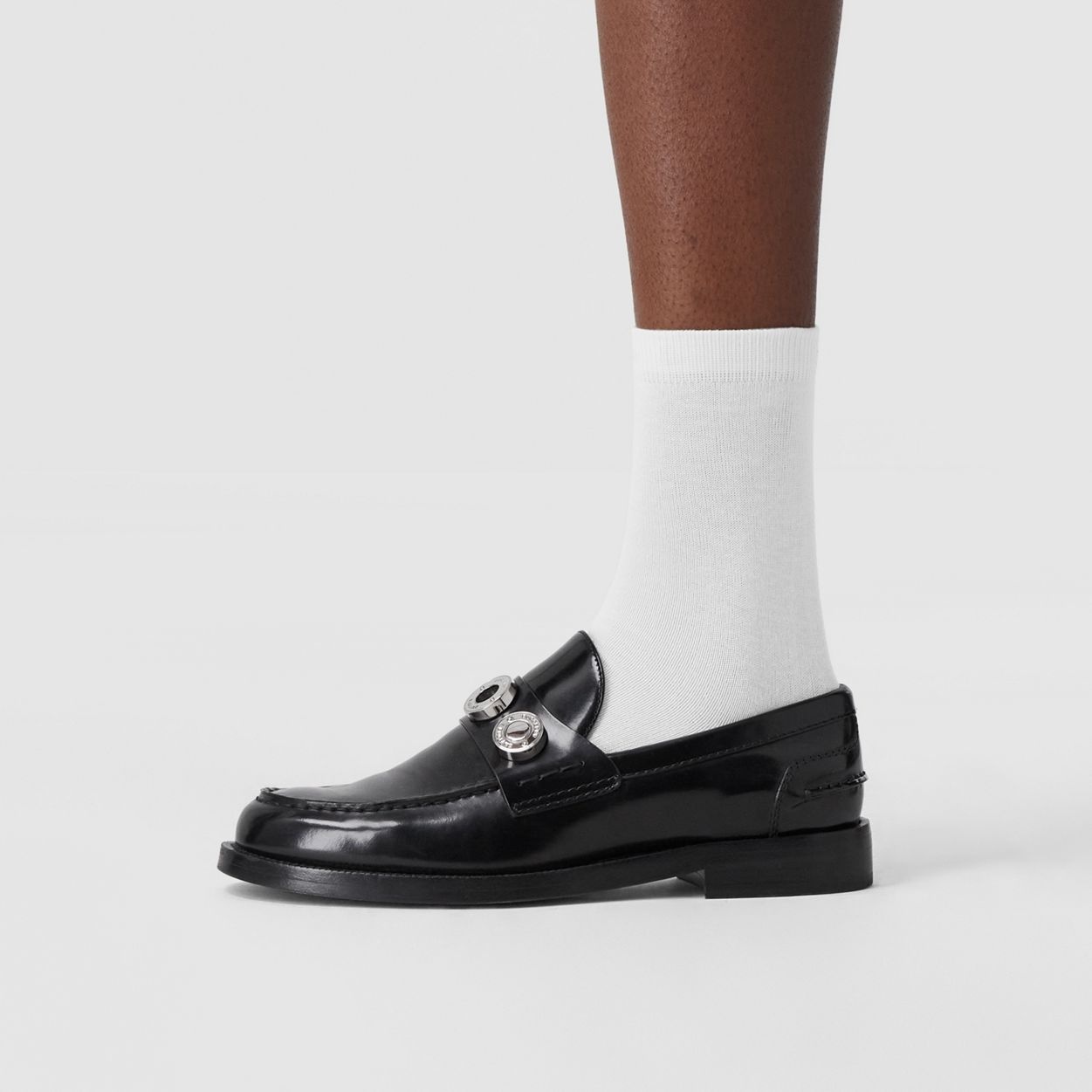 Logo Detail Leather Loafers - 3