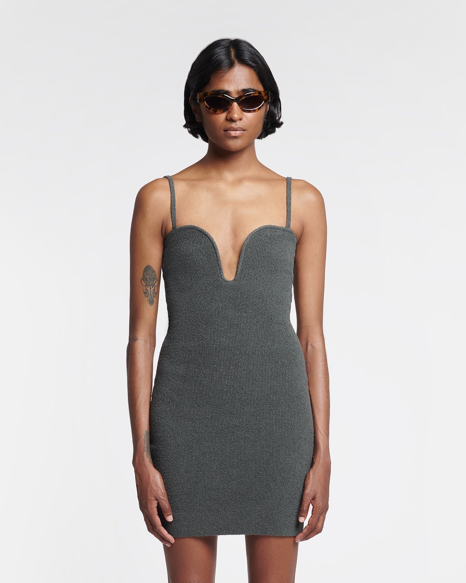 Terry-Knit Mini Dress - 3