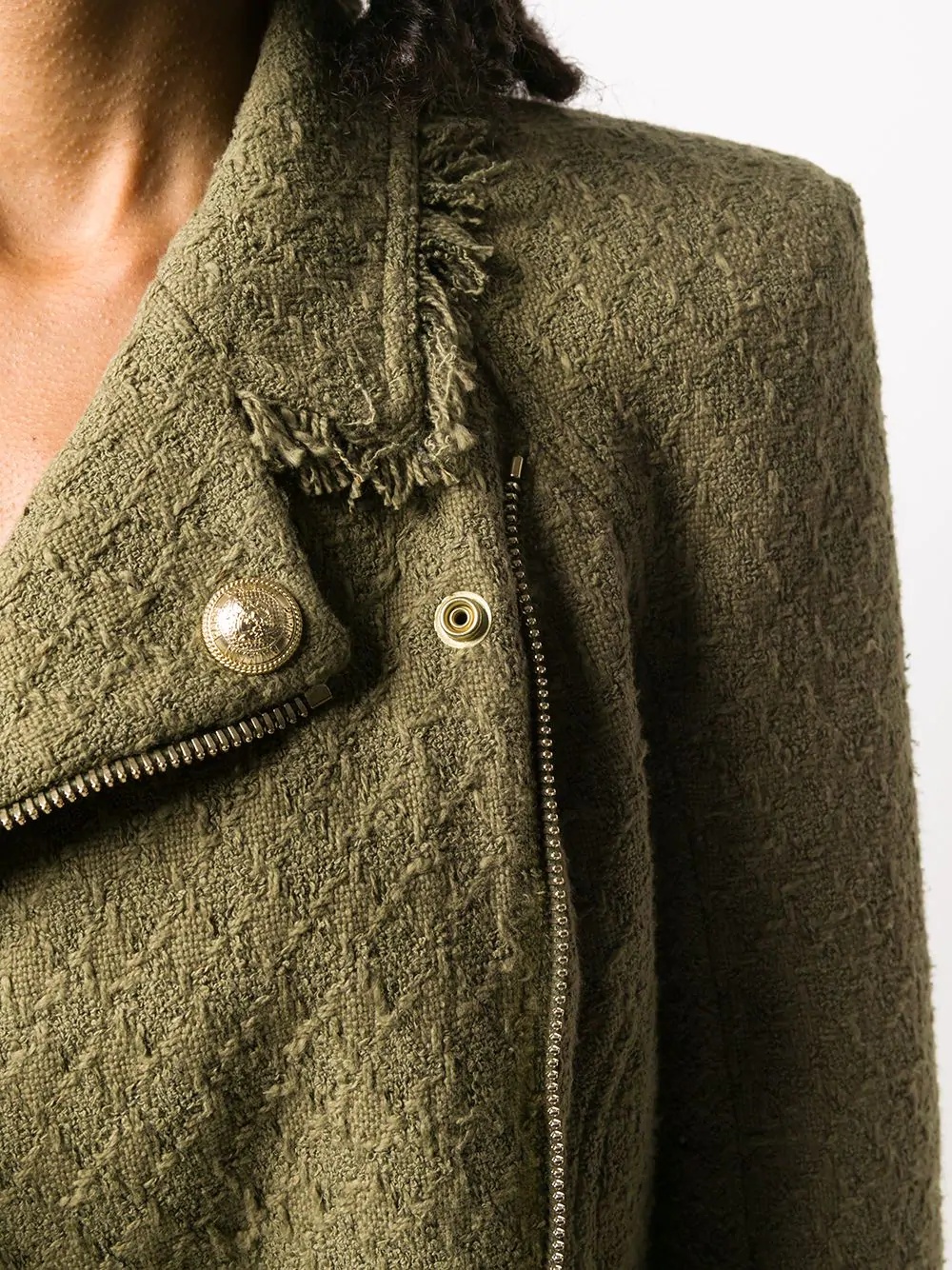 tweed biker jacket - 5