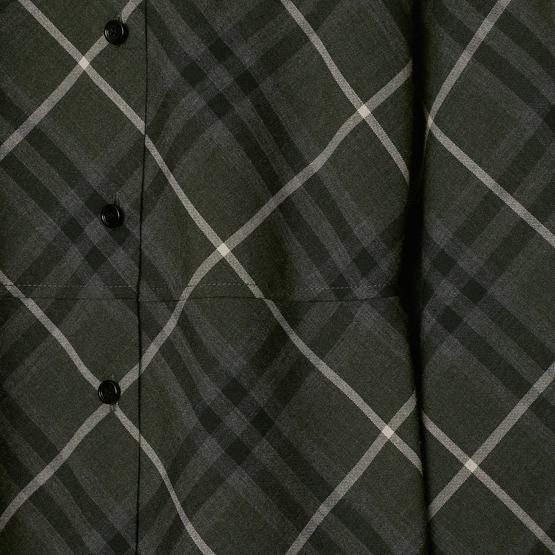 Check Wool Blend Shirt Dress 5