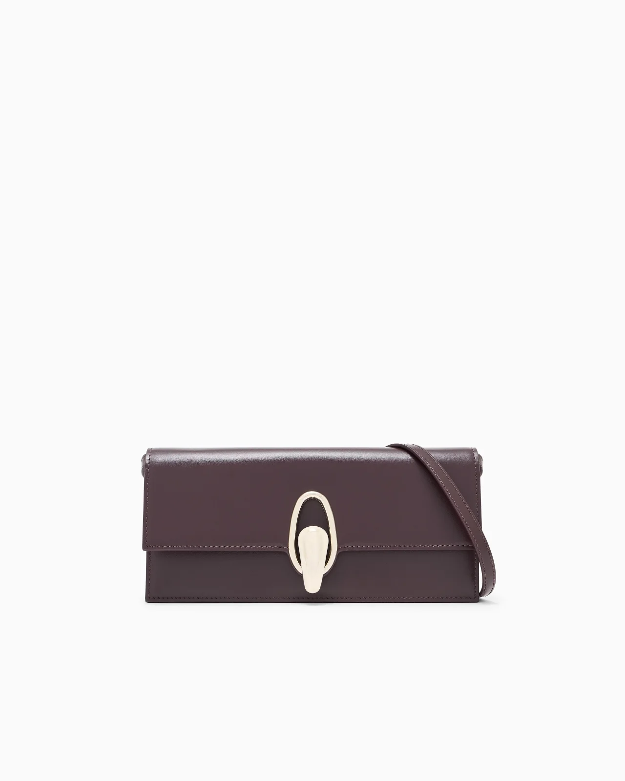 ACCORDION CLUTCH IN POLISHED LEATHER WITH A SHOULDER STRAP - 1