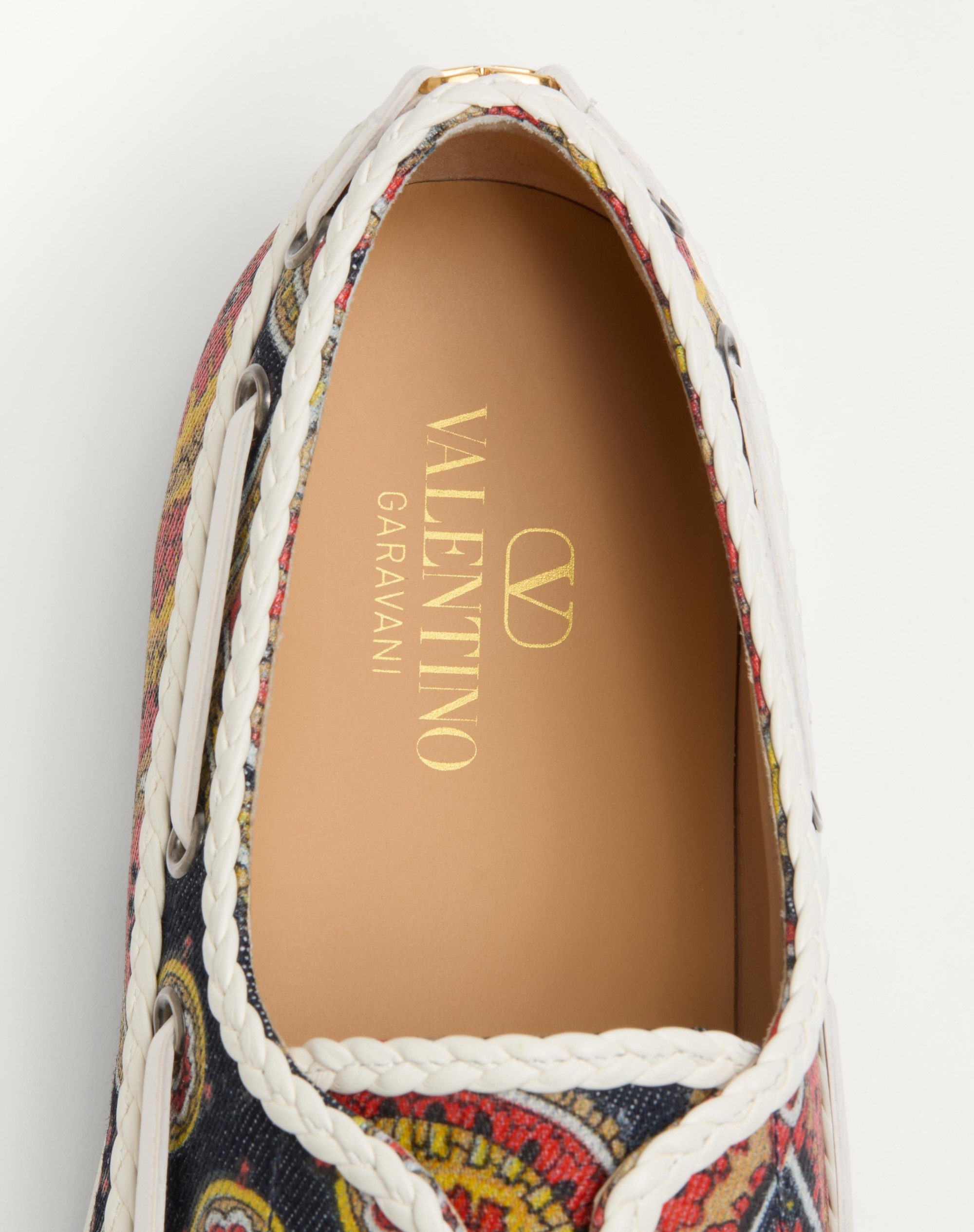 PALM AVENUE BOAT SHOE IN VOYAGE IMAGINAIRE DENIM FABRIC AND NAPPA - 3