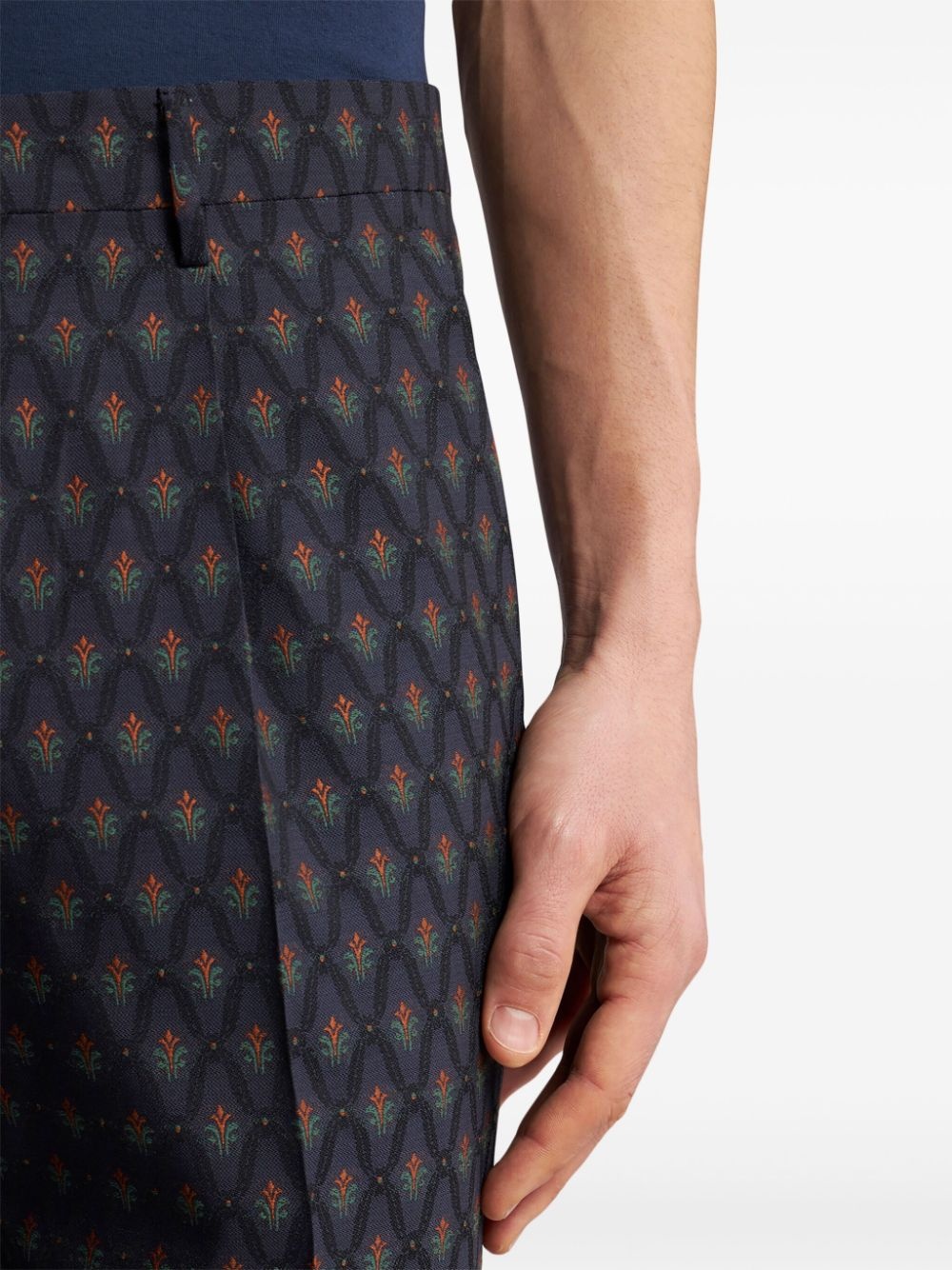 mid-rise jacquard tailored trousers - 5