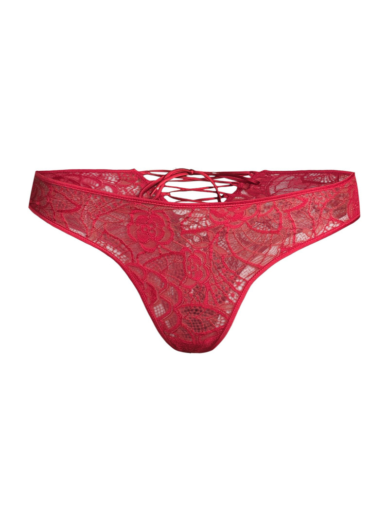 Women's Coquette Floral Lace Briefs - Red 1