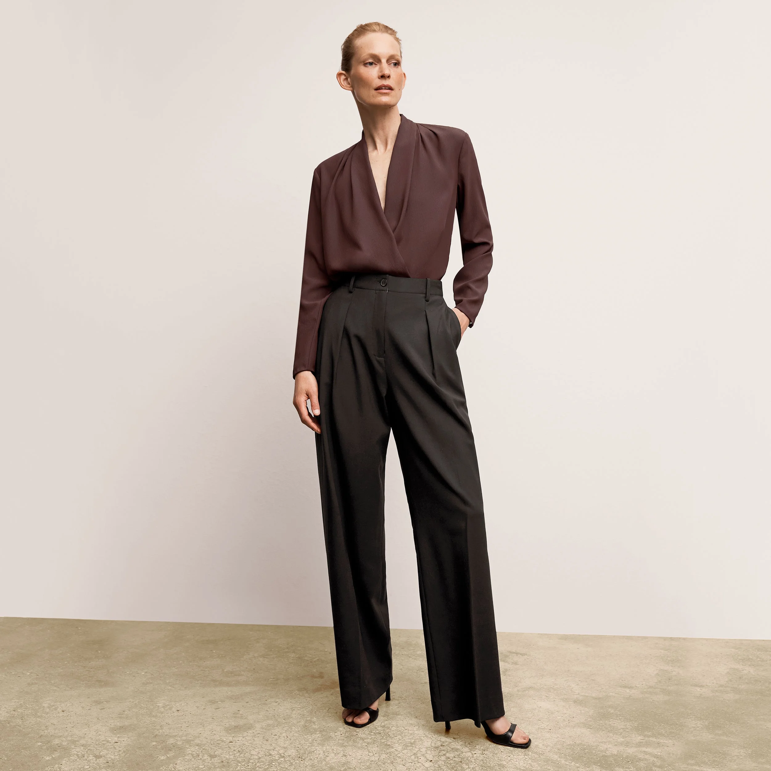 Zuri Pleated Trouser - Italian Wool Twill - 1