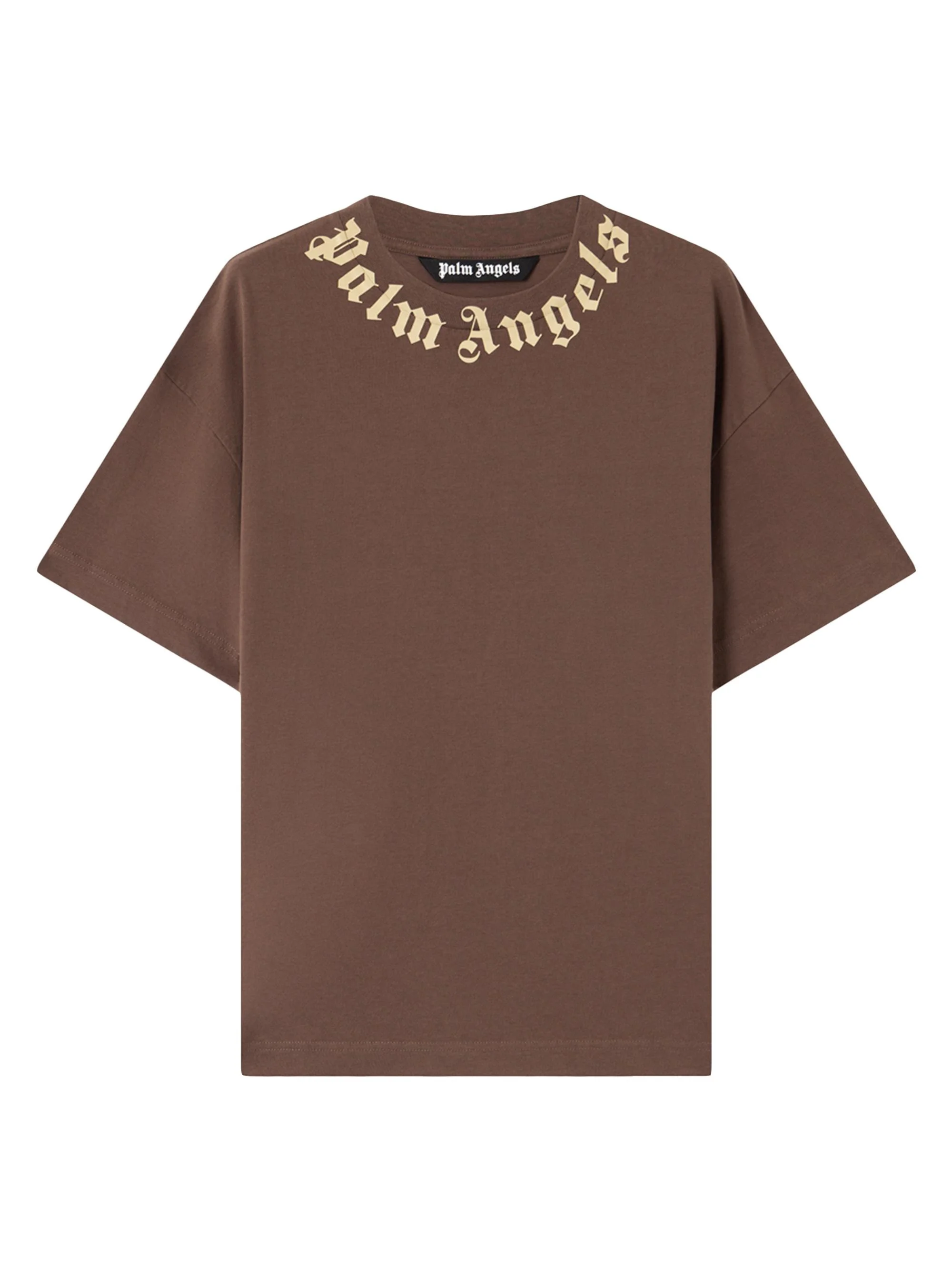 Men's Logo Crewneck Cotton T-Shirt - Brown Beige - 1