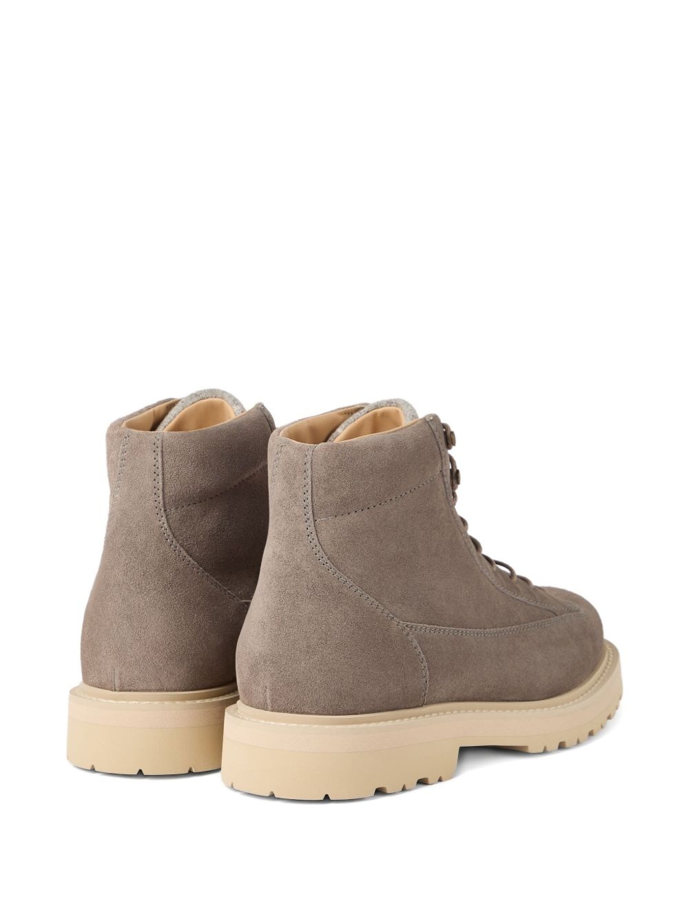 lace-up suede boots - 3