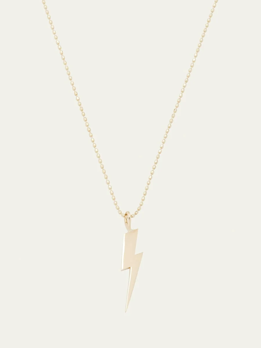 14k Pure Lightning Bolt Necklace - 1