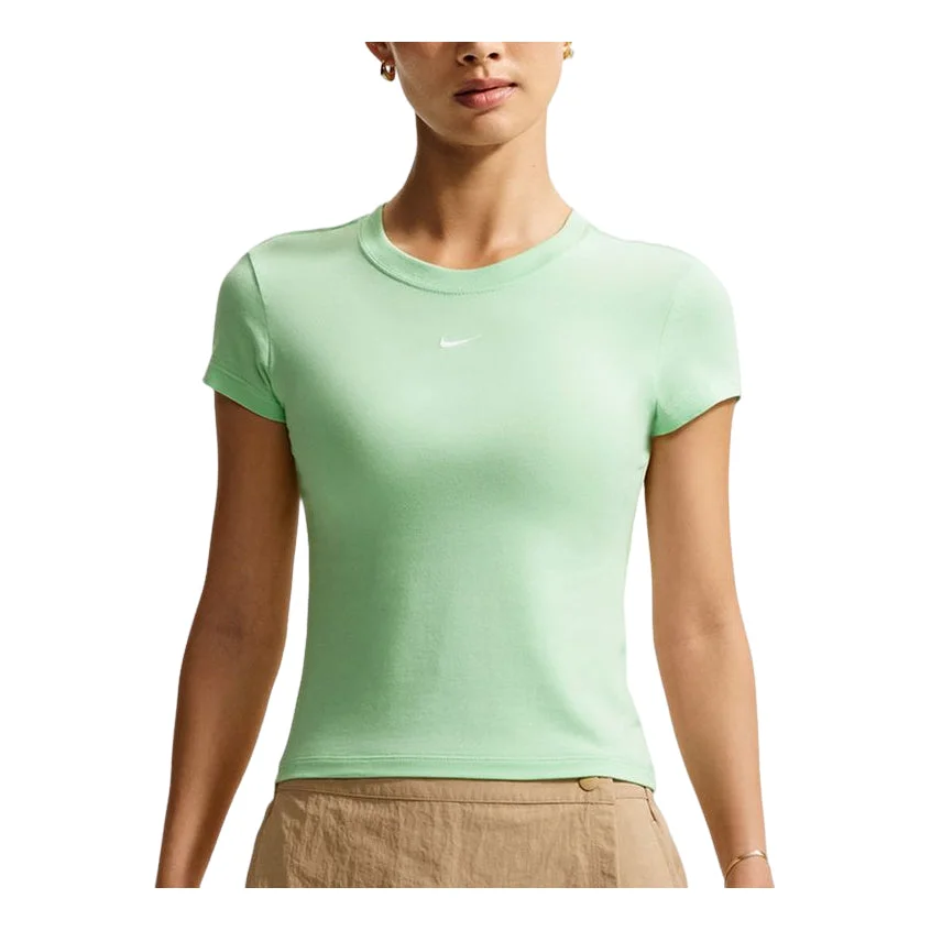 (WMNS) Nike Crewneck Plain Short Sleeve T-Shirt 'Green' FV5509-392 - 1