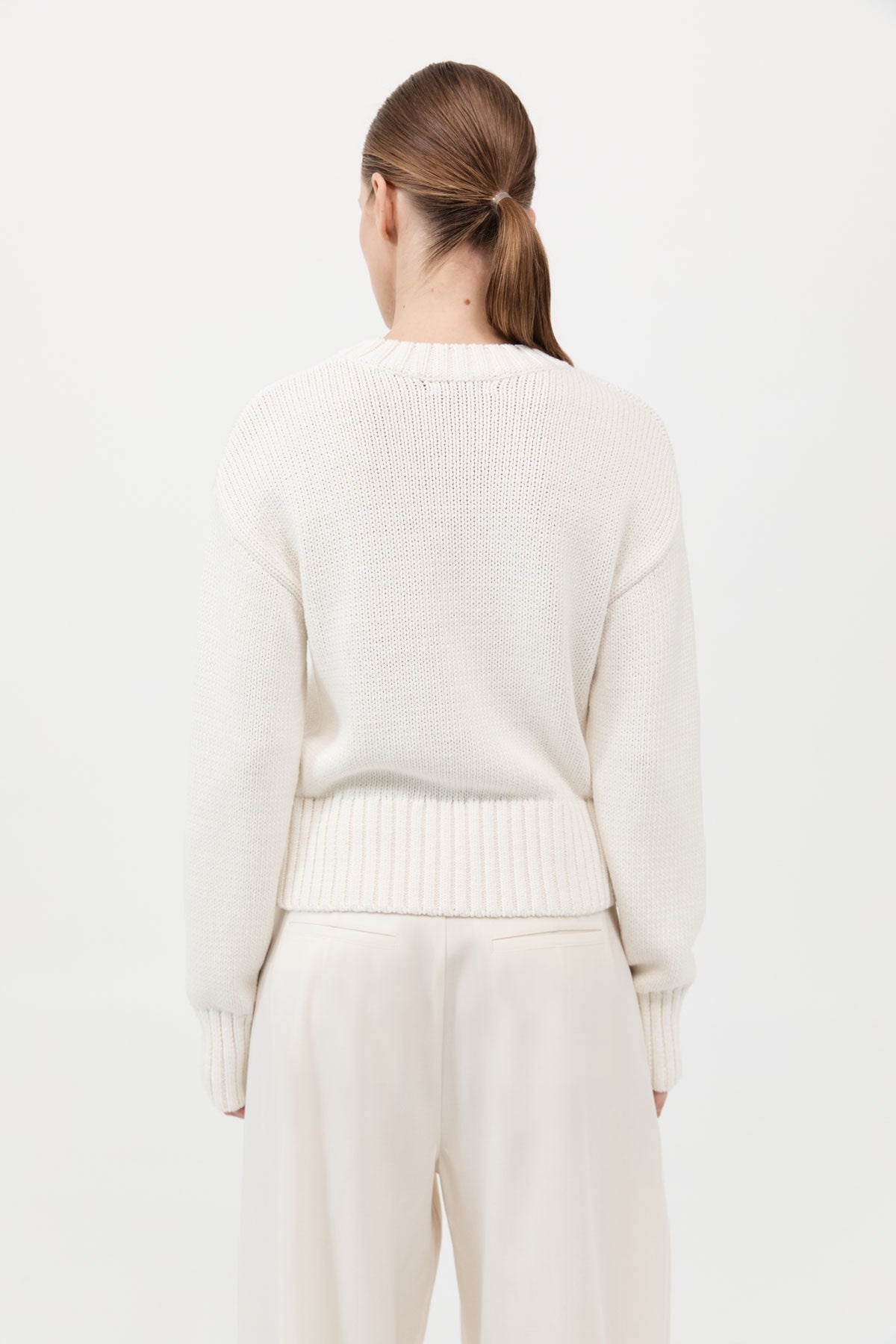 Linen Silk Blend Jumper - Salt - 5