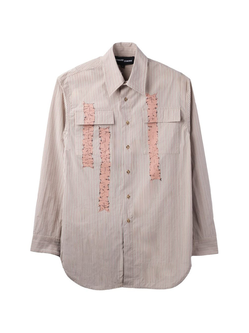 Typewriter striped-pattern shirt 1