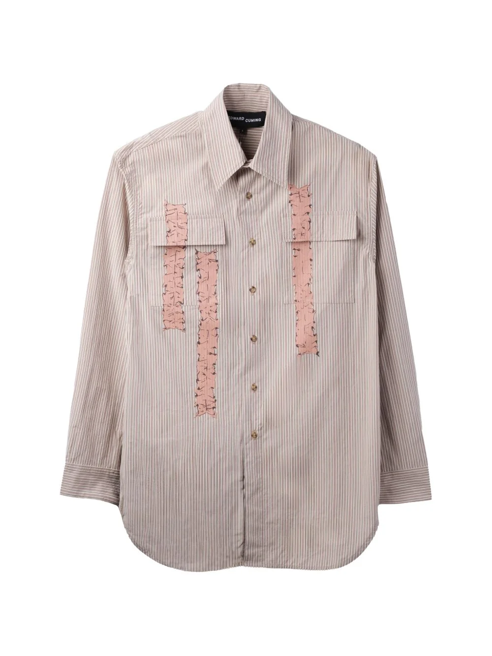 Typewriter striped-pattern shirt - 1