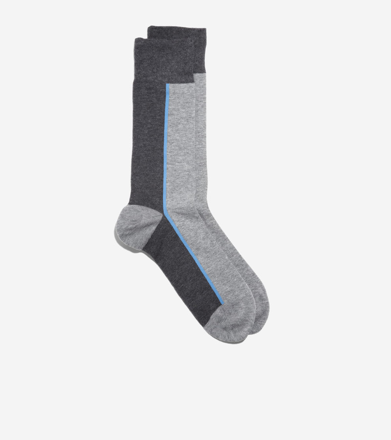 COLE HAAN Men's Stripe Colorblock Dress Crew Socks outlook