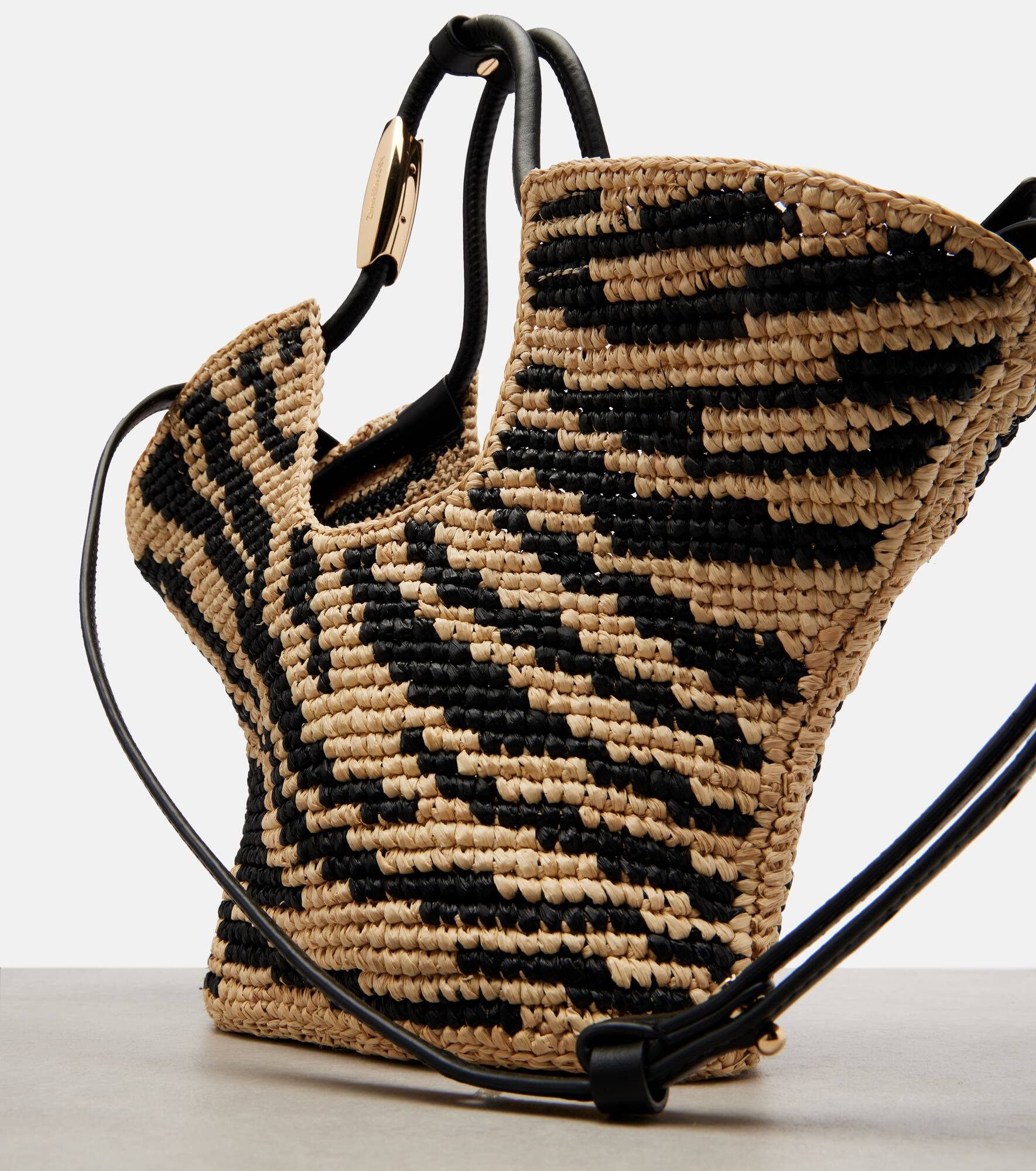 Goldentime raffia tote bag - 6