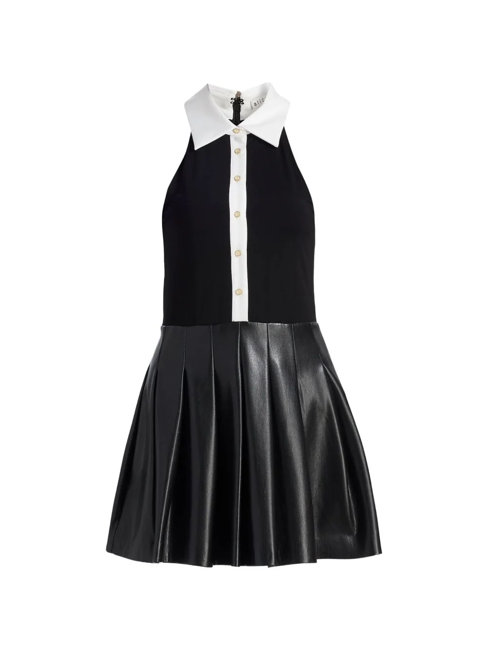 collared pleated mini dress - 1