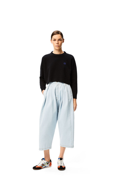 Loewe Anagram embroidered cropped sweater in wool outlook