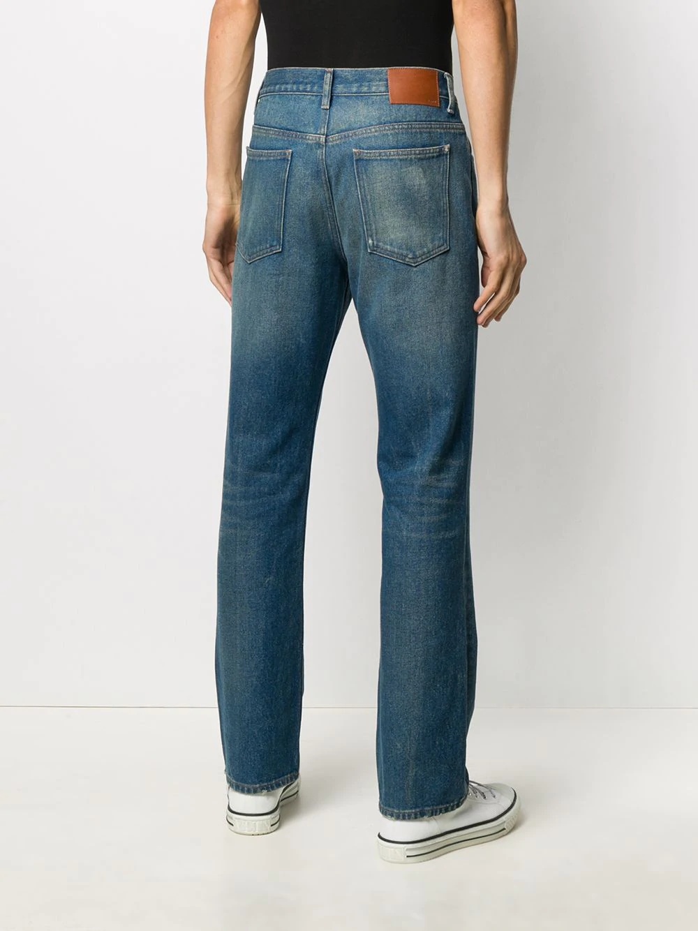 faded straight-leg jeans - 4