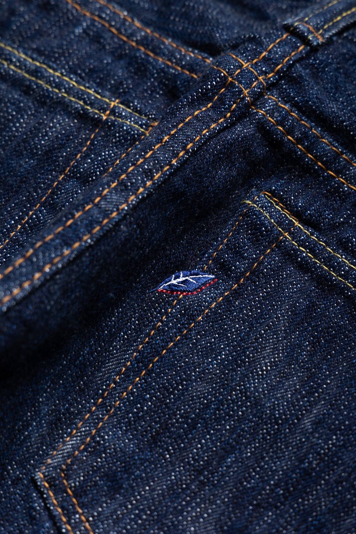 KS-15oz-019 Kasuri Denim Relax Tapered Jeans Blue In Green Version - 12