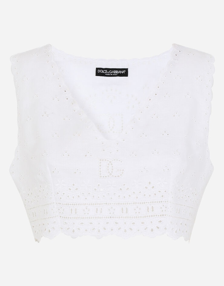 Embroidered linen top - 3