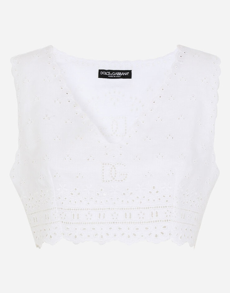 Embroidered linen top 1
