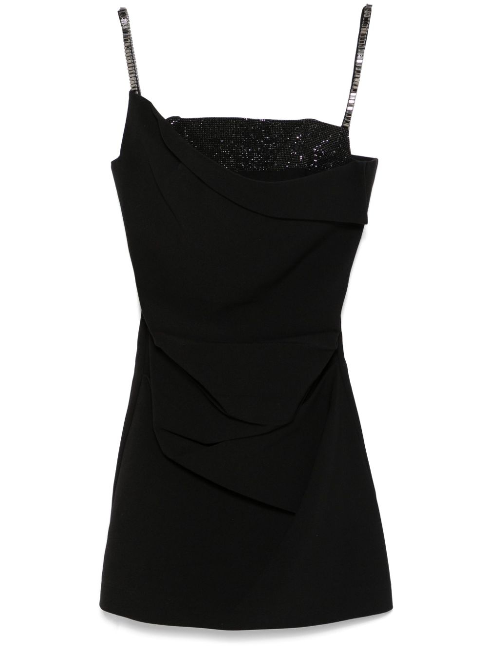 embellished crepe mini dress - 1