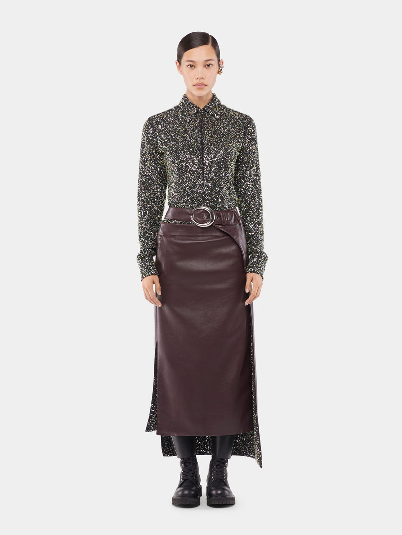 rabanne SHIRT IN CREPE WITH SEQUIN EMBROIDERY DETAILS outlook
