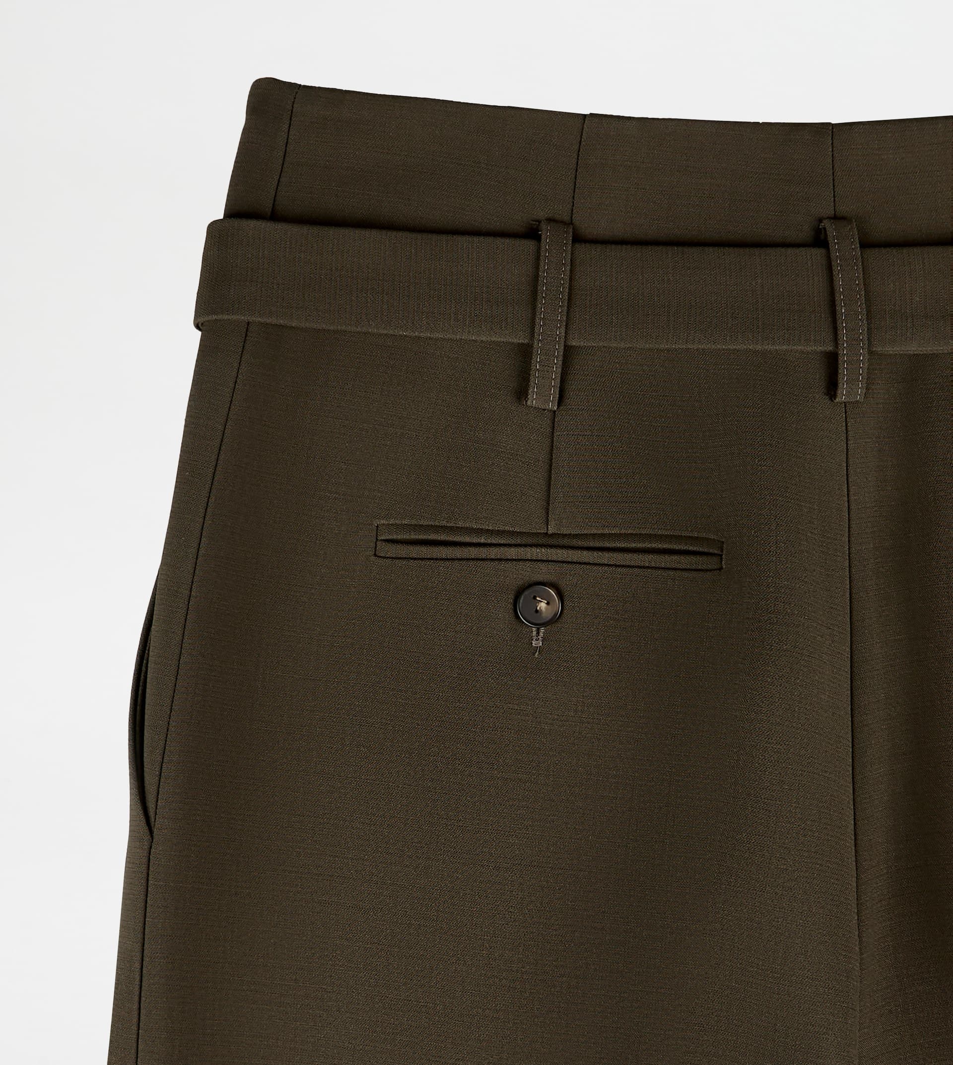 PANTS IN WOOL WITH DARTS - GREEN - 10