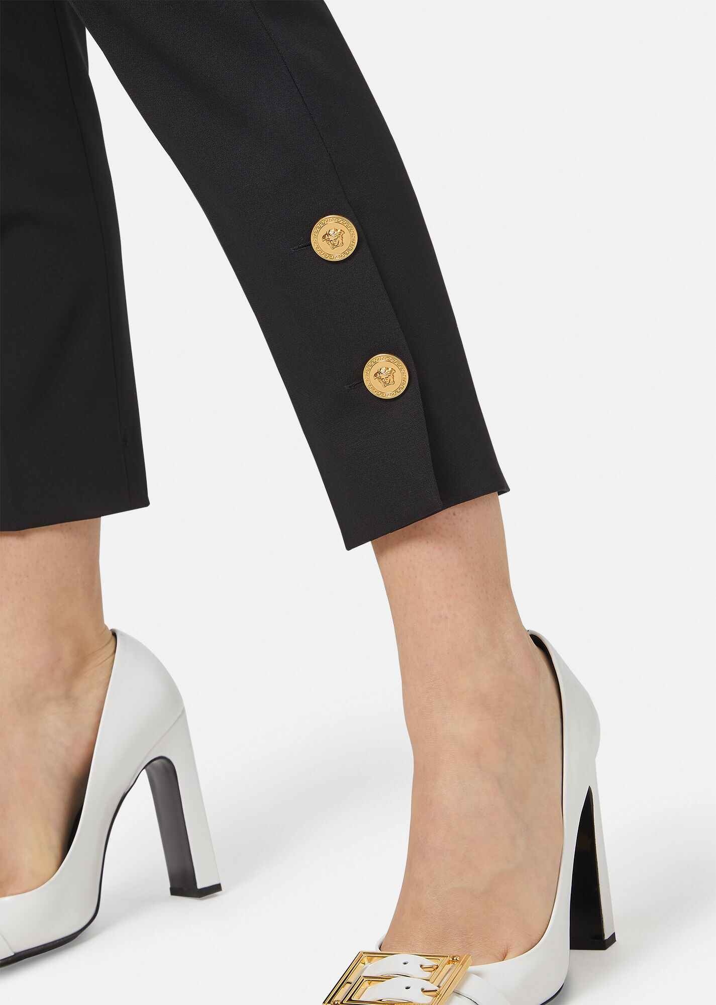 Medusa Button Wool Trousers - 5