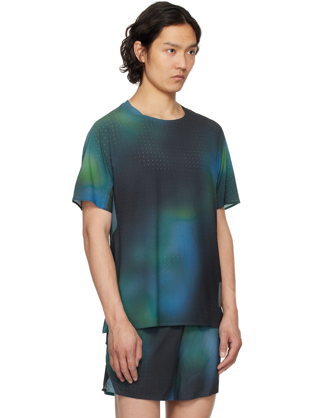 Green Allover Print Running Short Sleeve T-shirt - 2