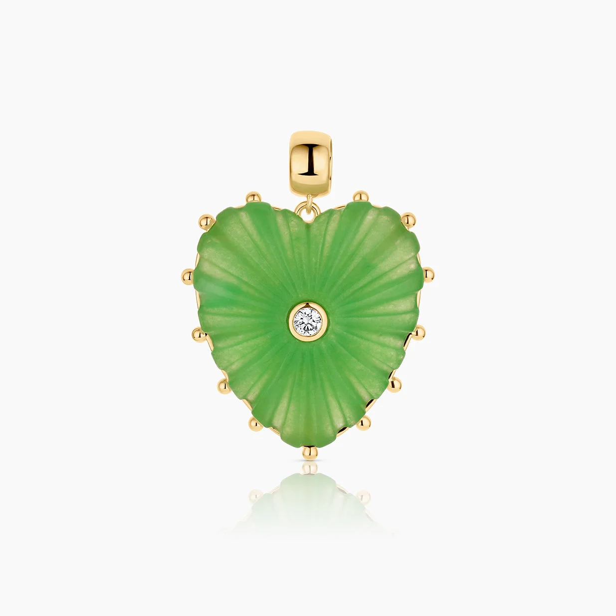 Malene Light Green Jade Heart Bail - 1