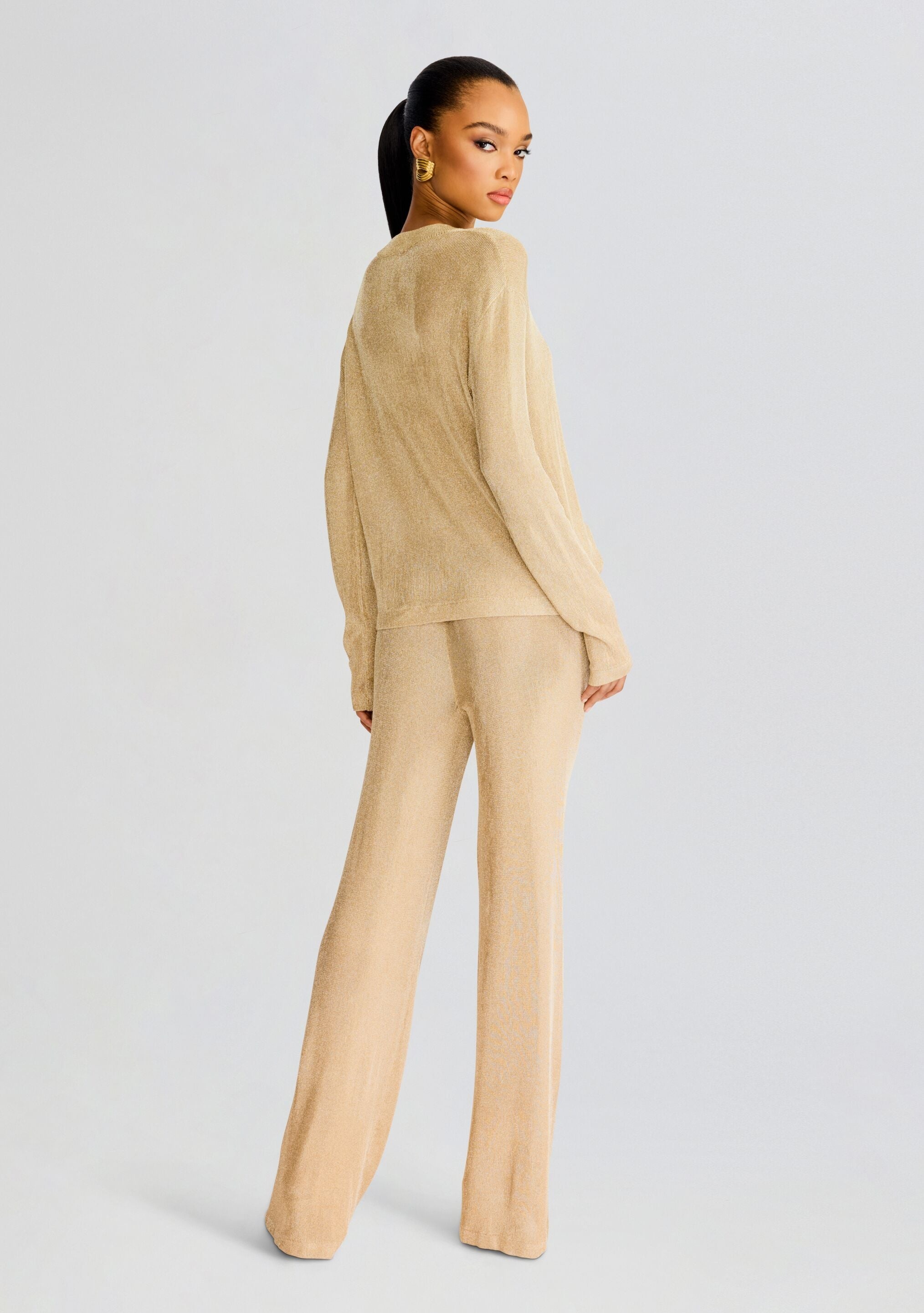 SHELDON METALLIC KNIT PANT - 4