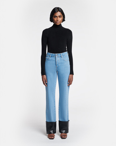 Nanushka Leather-Trimmed Straight-Leg Jeans outlook