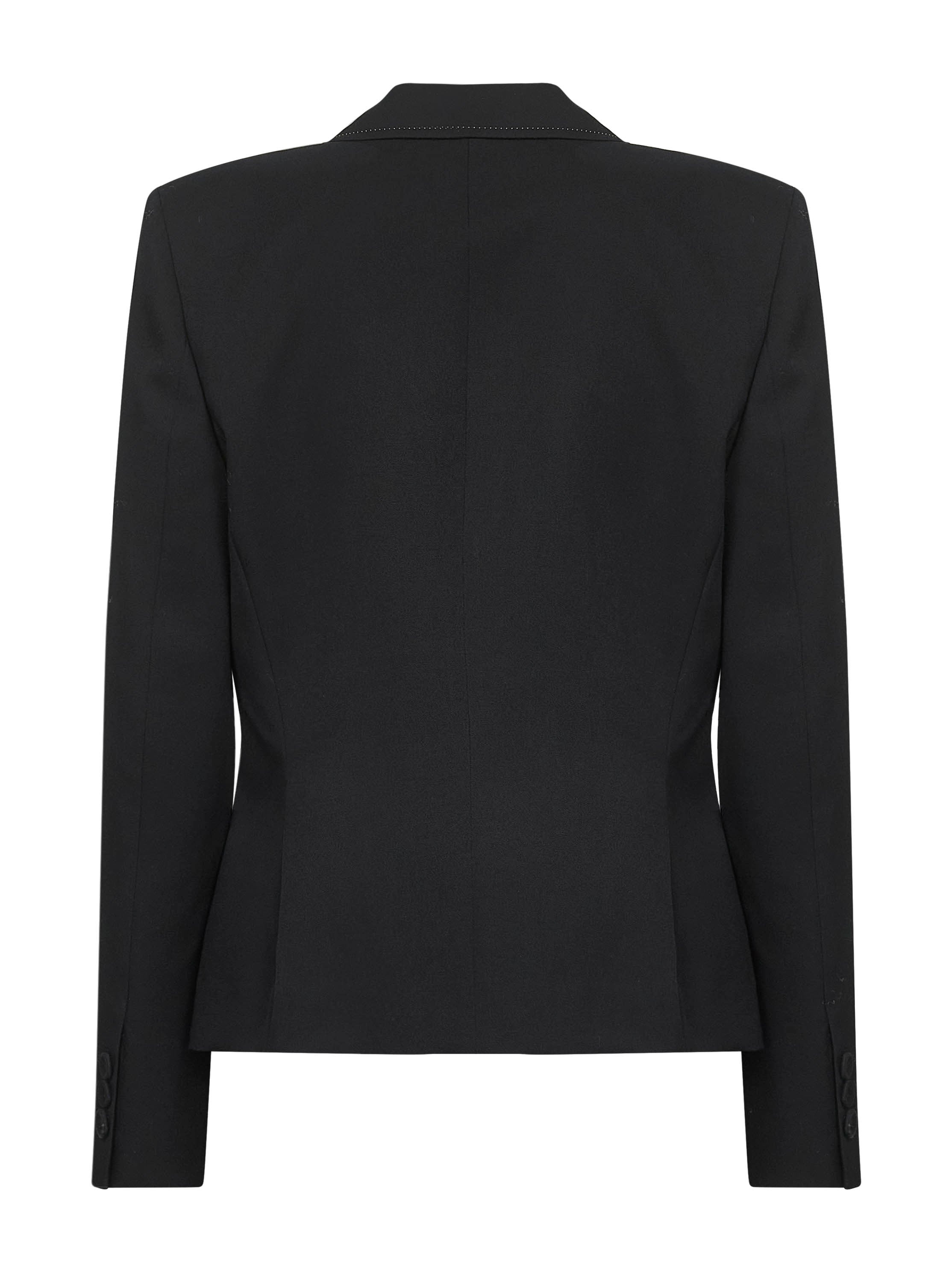 Black wool single-breasted blazer - 2