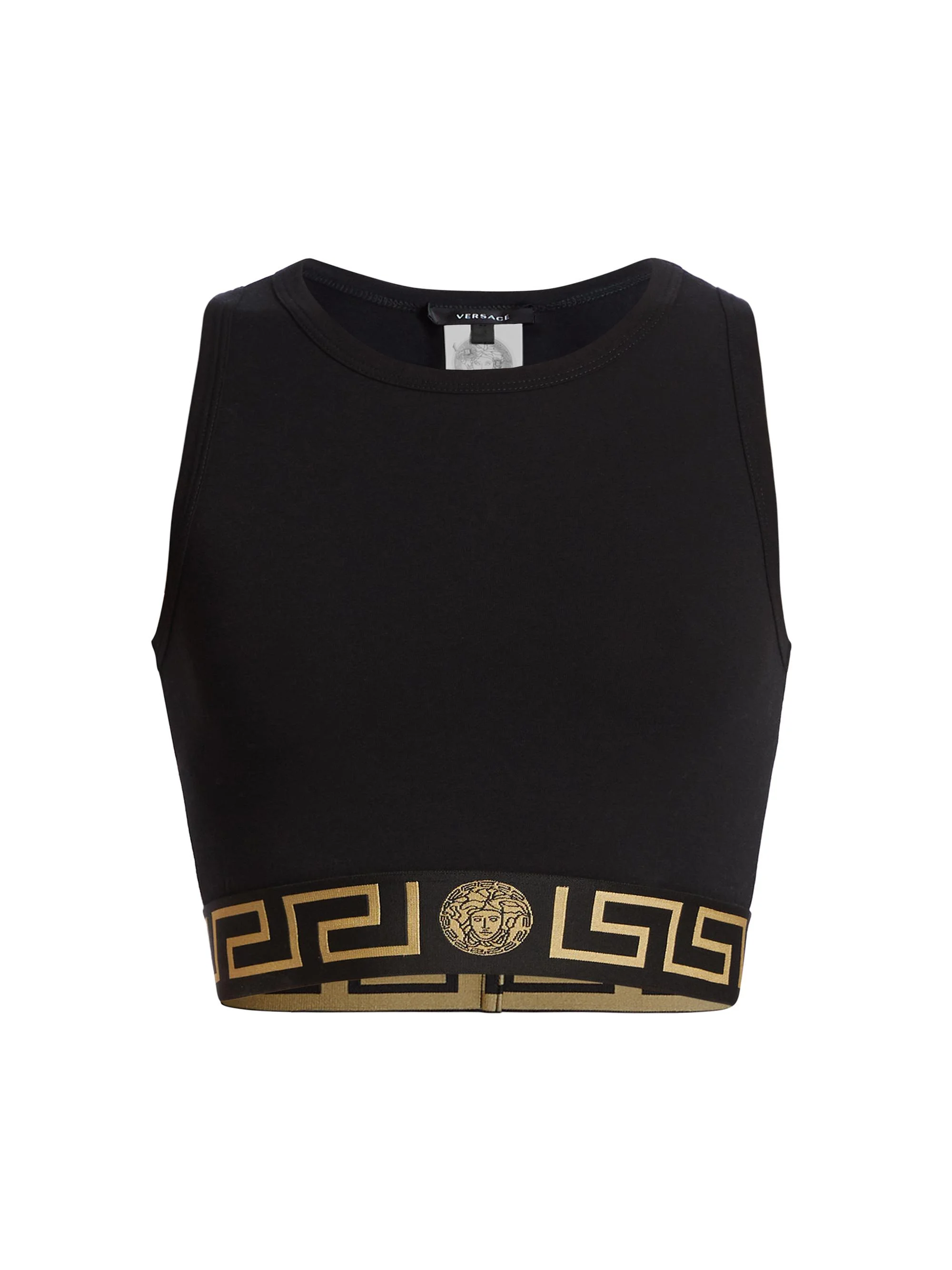 Women's Icon Logo Cropped Tank Top - Black - 1