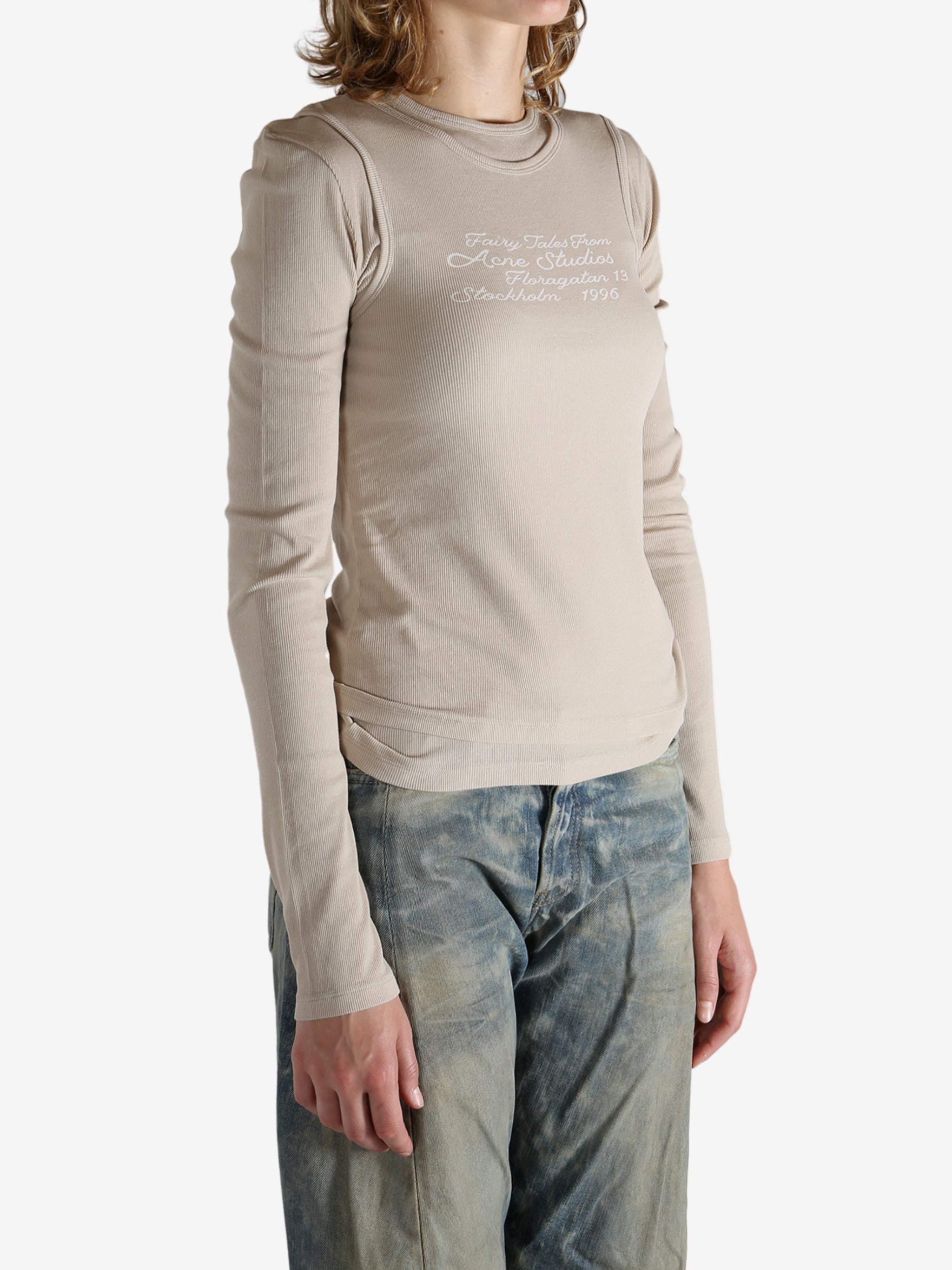 ACNE STUDIOS - Women Layered Logo T-Shirt - 2