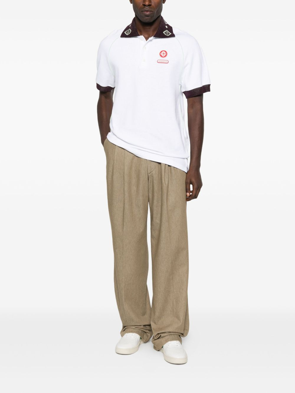 logo-patch polo shirt - 2