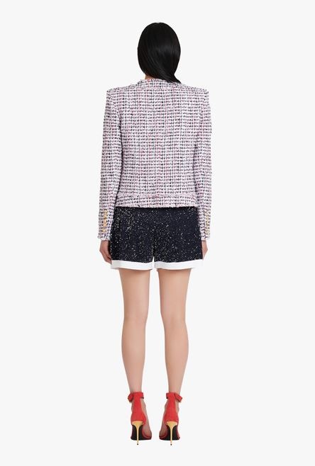 HIGH SUMMER CAPSULE - White, “gitane” blue and red tweed spencer jacket - 3