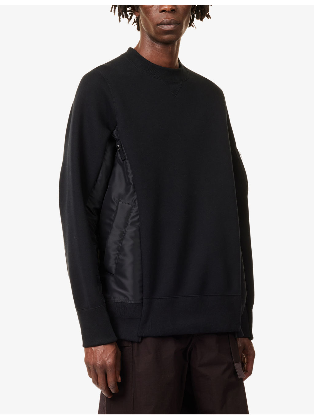 Crewneck Long-Sleeves Cotton-Jersey Blend Sweatshirt - 3