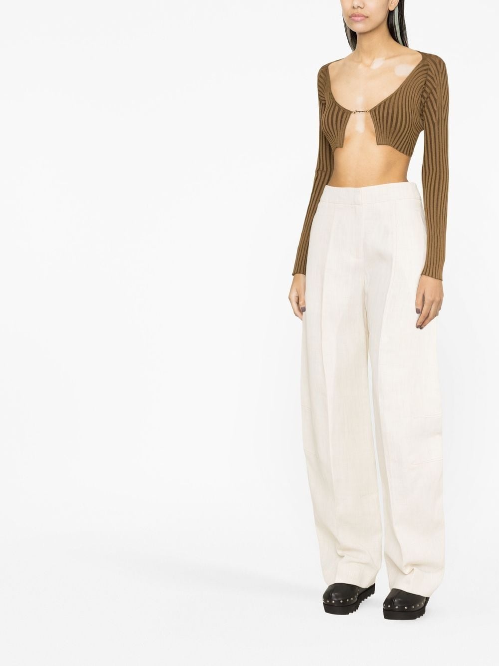 high-waist wide-leg trousers - 2