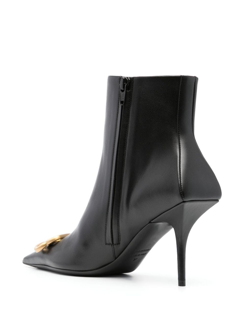 logo-plaque pointed-toe ankle boots - 3