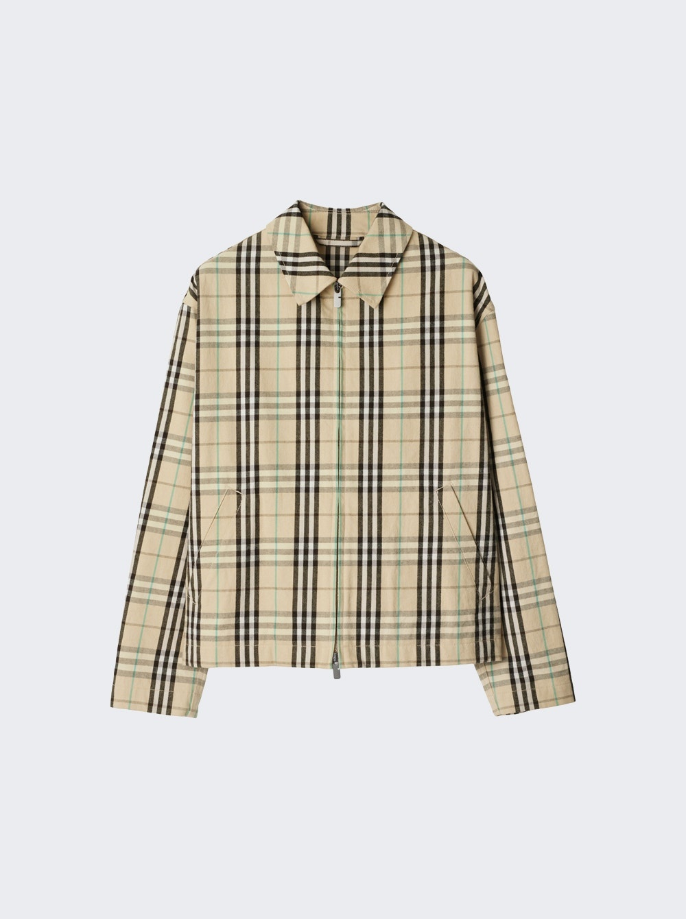 Check Cotton Harrington Jacket Husk - 2