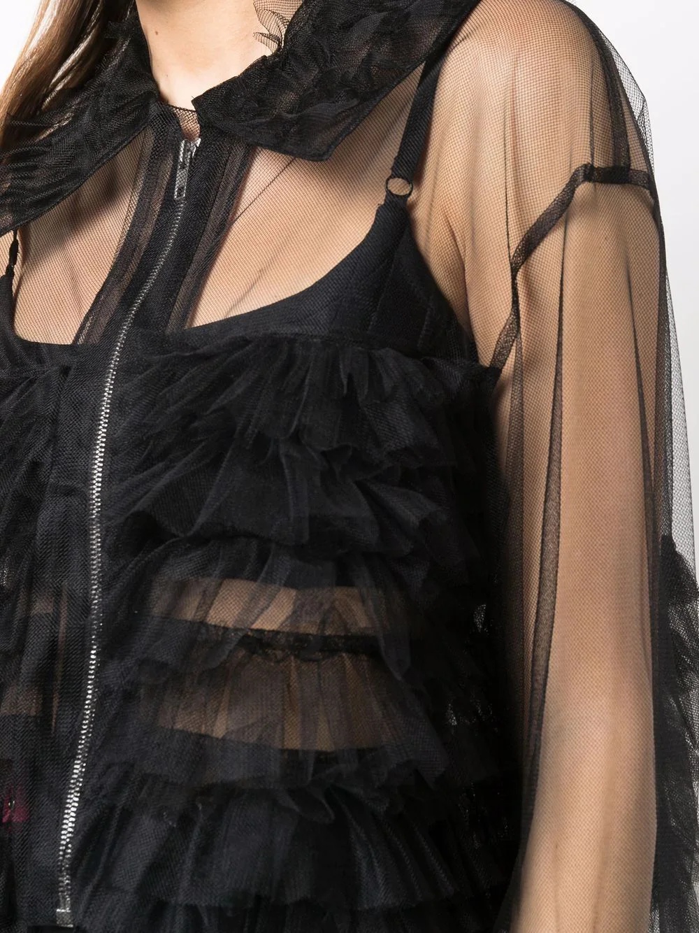 sheer tulle bomber jacket - 5