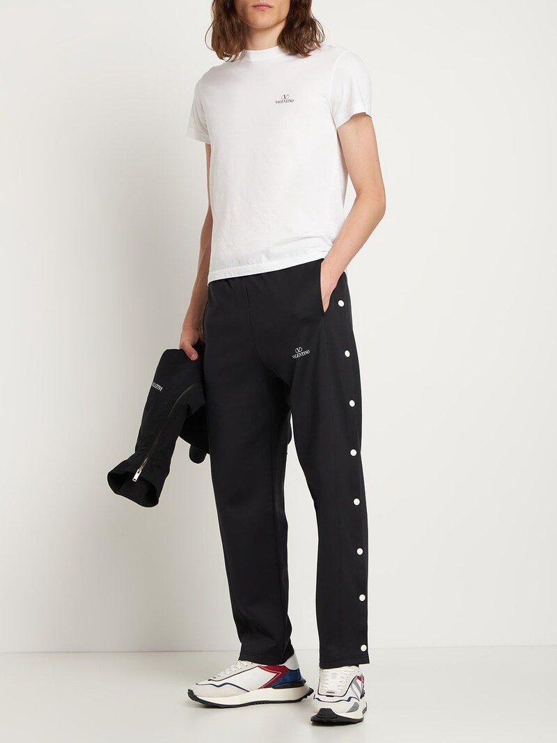 LOGO COTTON BLEND JERSEY SWEATPANTS - 2