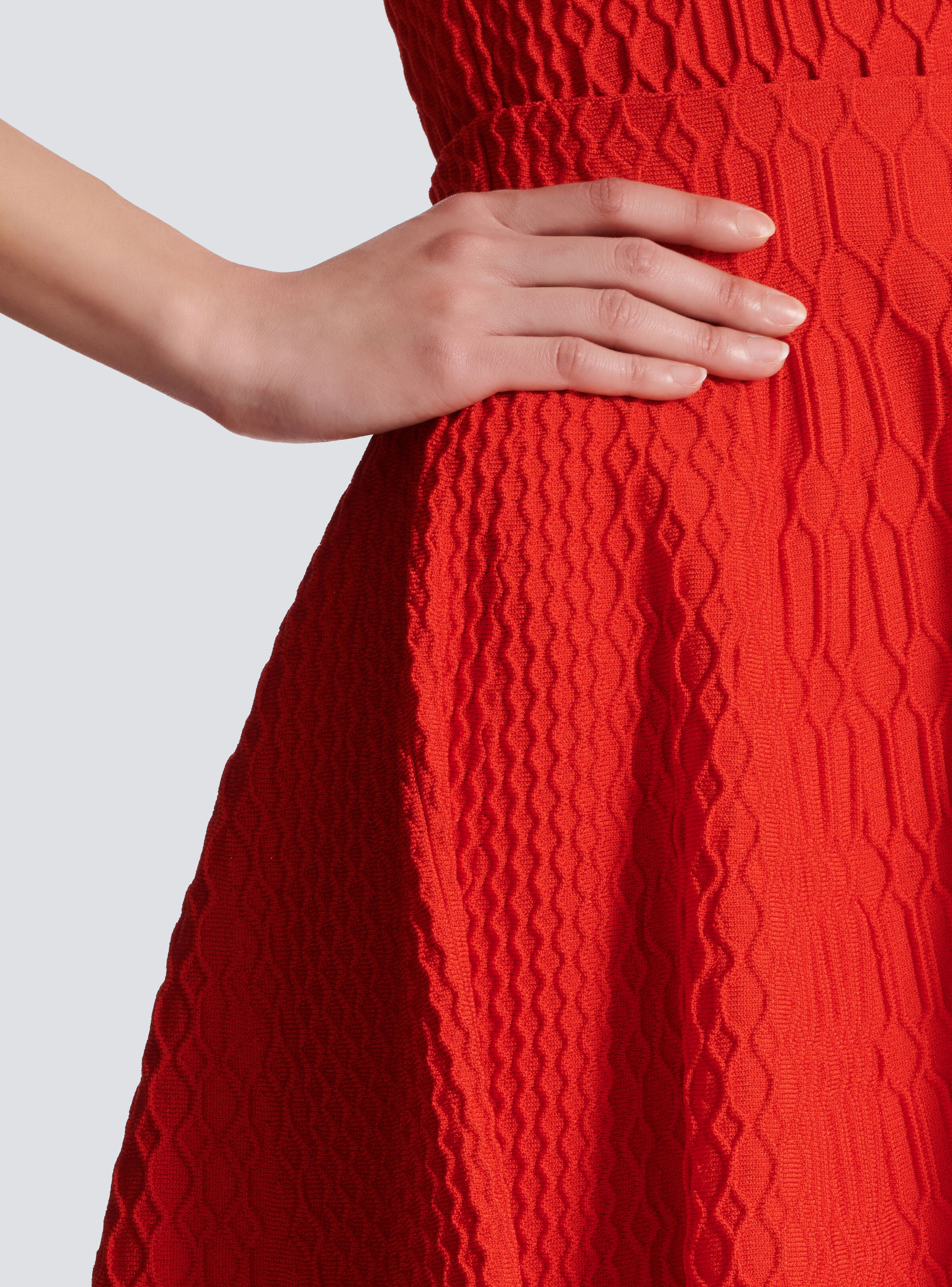 Flared crocodile-knit skirt - 6