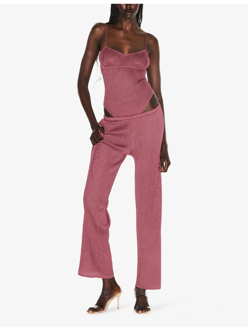 SKIMS Straight-Leg Sheer Knit Trousers outlook