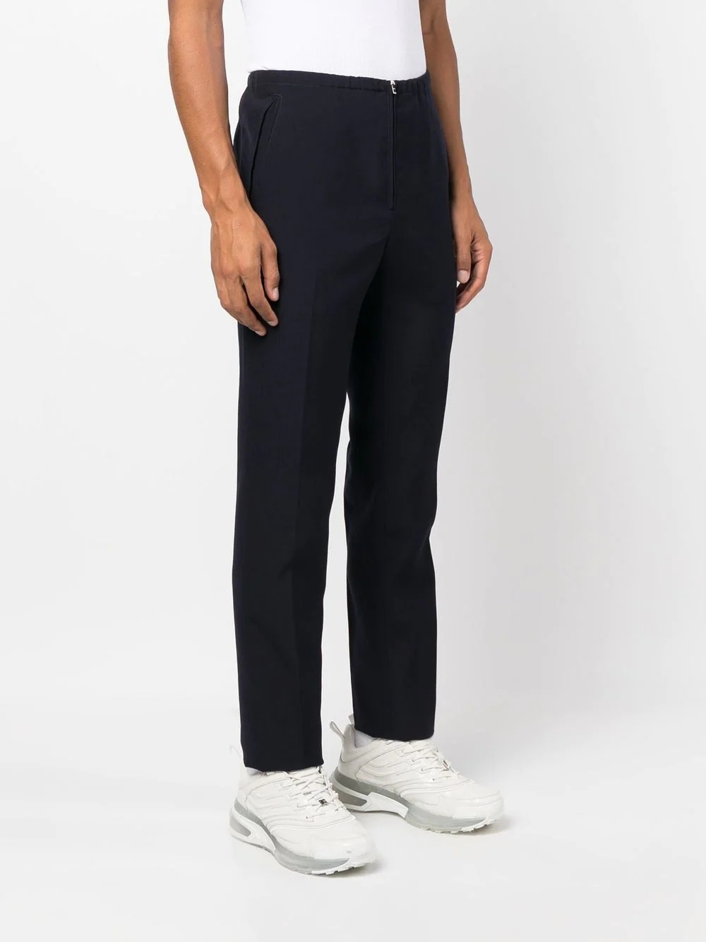 slim-cut wool trousers - 3